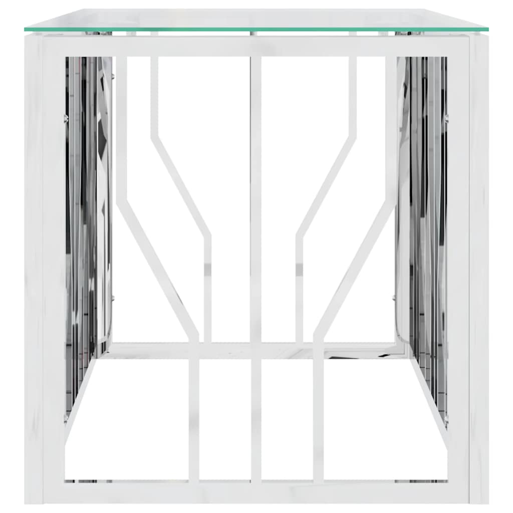 Coffee Table 110x45x45 cm Stainless Steel and Glass