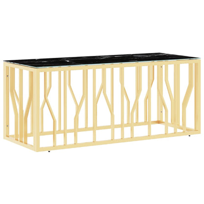 Coffee Table Gold 110x45x45 cm Stainless Steel and Glass