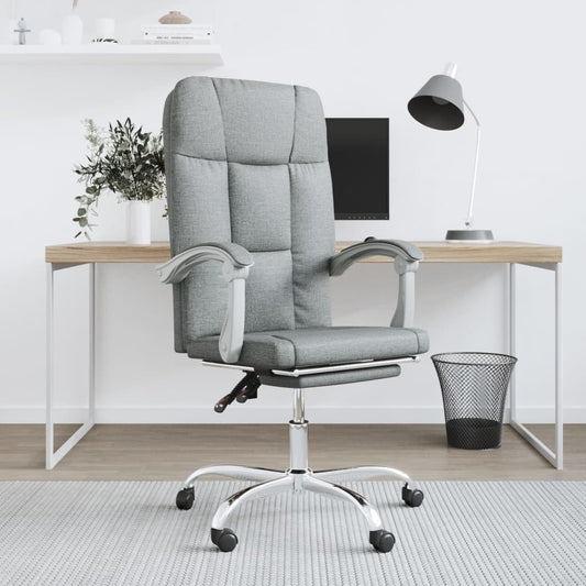 Reclining Office Chair Light Grey Fabric