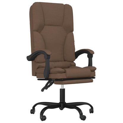 Massage Reclining Office Chair Brown Fabric