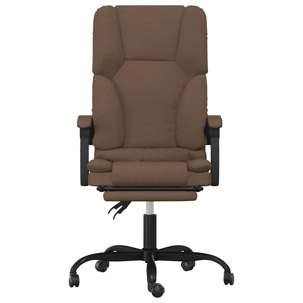 Massage Reclining Office Chair Brown Fabric