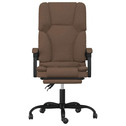 Massage Reclining Office Chair Brown Fabric