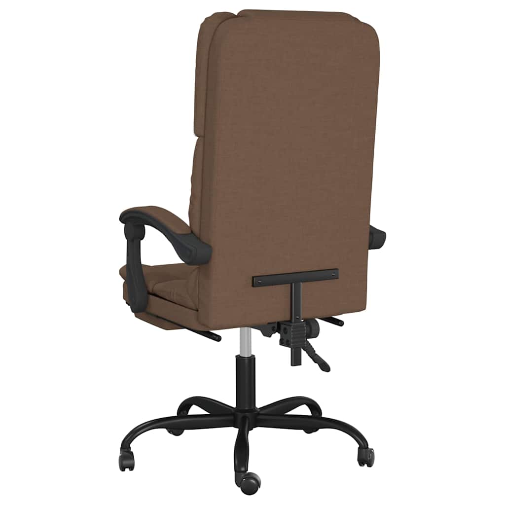 Massage Reclining Office Chair Brown Fabric