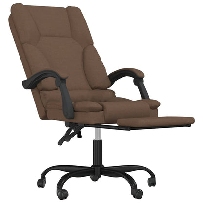 Massage Reclining Office Chair Brown Fabric