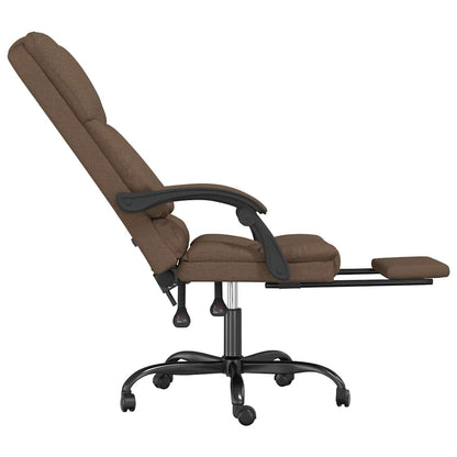 Massage Reclining Office Chair Brown Fabric