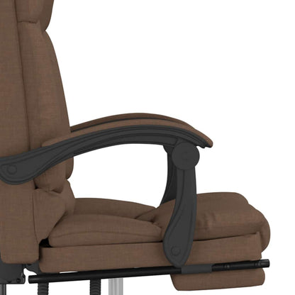 Massage Reclining Office Chair Brown Fabric