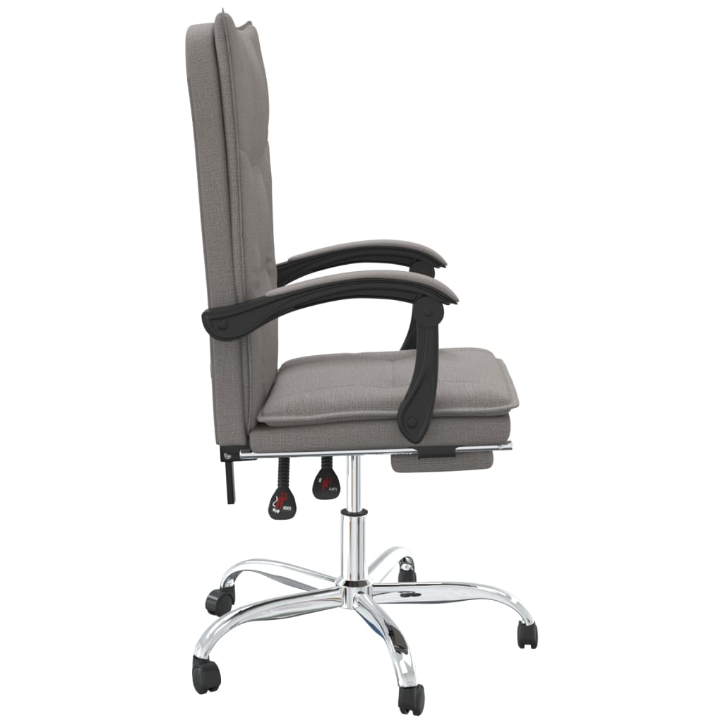 Reclining Office Chair Taupe Fabric