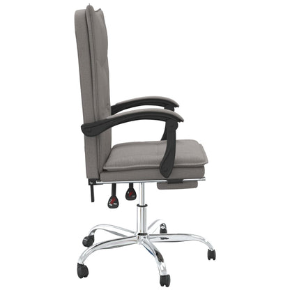 Reclining Office Chair Taupe Fabric