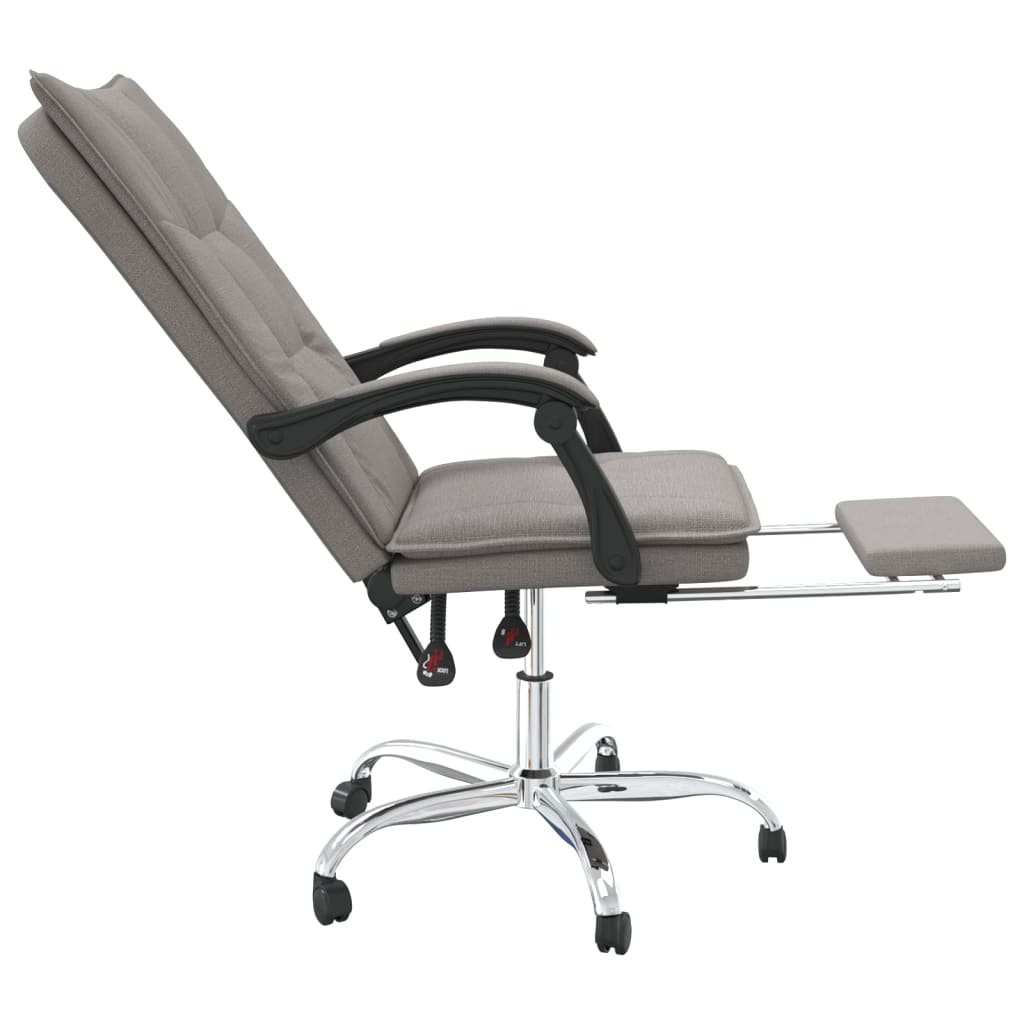 Reclining Office Chair Taupe Fabric