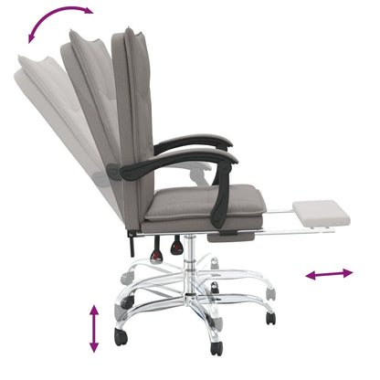 Reclining Office Chair Taupe Fabric
