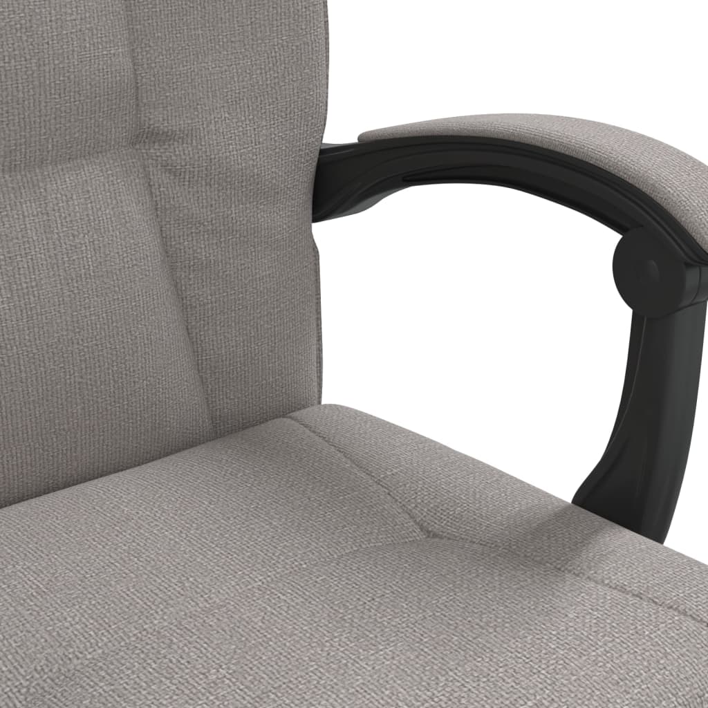 Reclining Office Chair Taupe Fabric