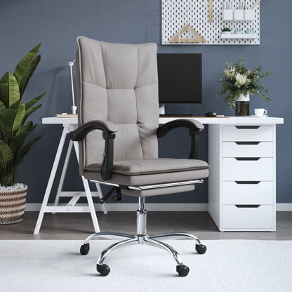 Reclining Office Chair Taupe Fabric