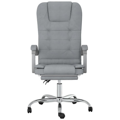 Massage Reclining Office Chair Light Grey Fabric