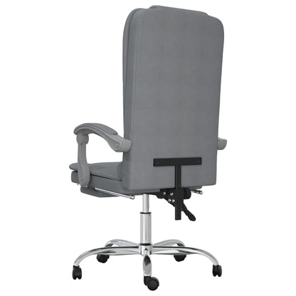 Massage Reclining Office Chair Light Grey Fabric