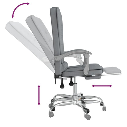 Massage Reclining Office Chair Light Grey Fabric