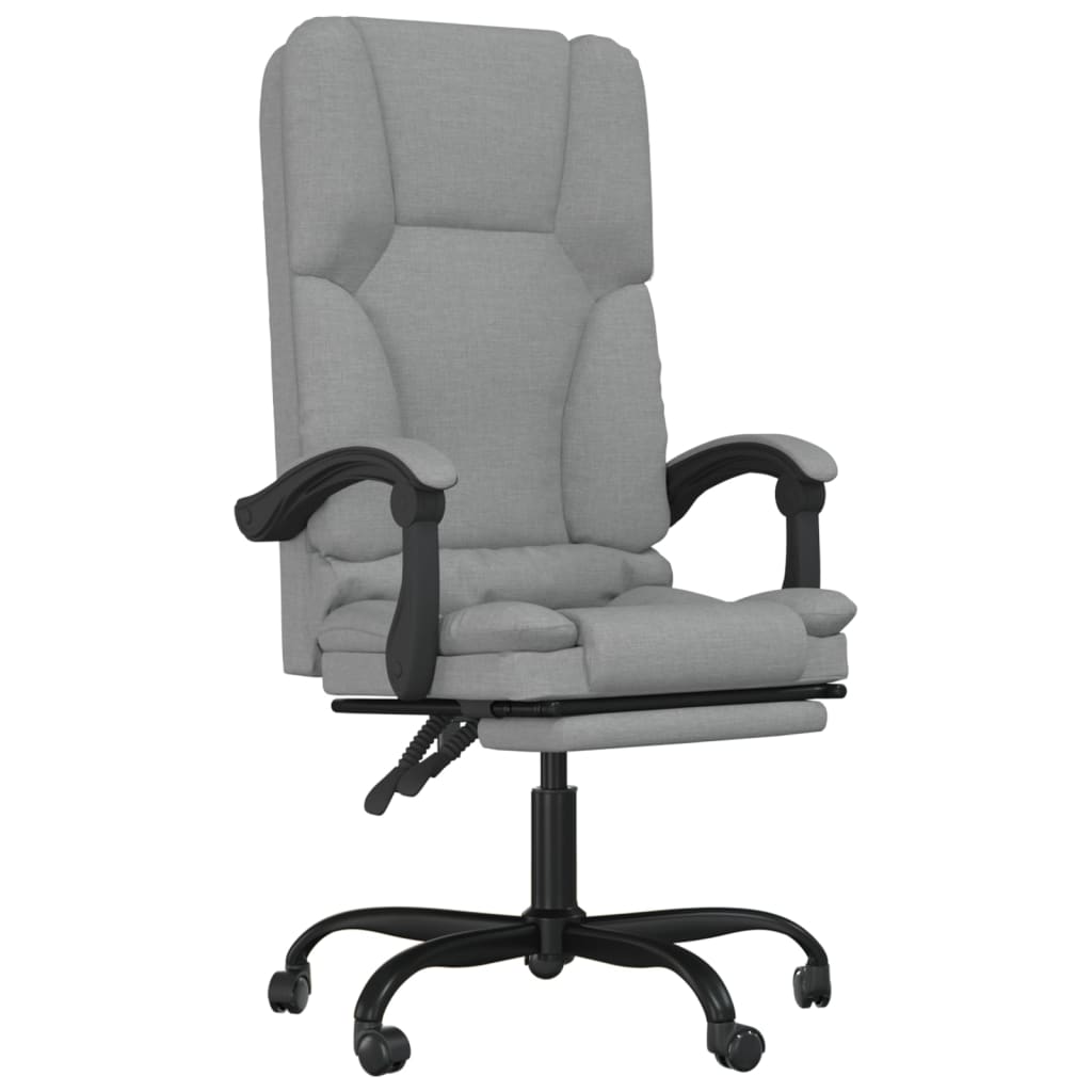 Massage Reclining Office Chair Light Grey Fabric