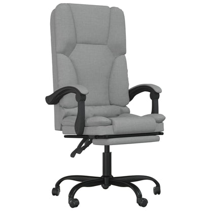 Massage Reclining Office Chair Light Grey Fabric