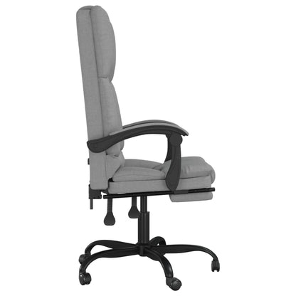 Massage Reclining Office Chair Light Grey Fabric