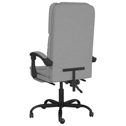 Massage Reclining Office Chair Light Grey Fabric