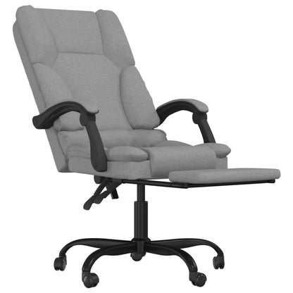 Massage Reclining Office Chair Light Grey Fabric