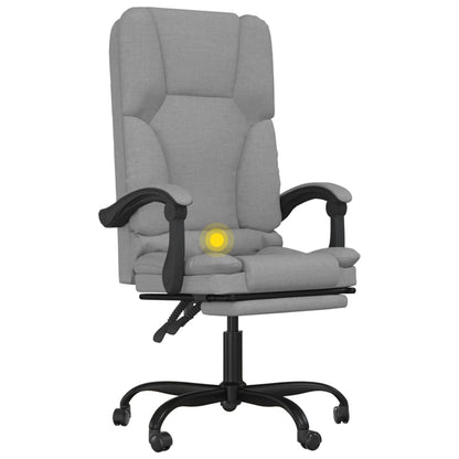 Massage Reclining Office Chair Light Grey Fabric