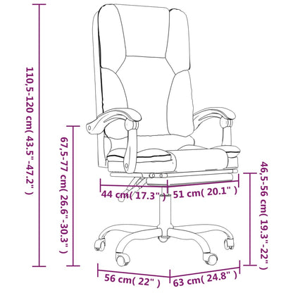 Massage Reclining Office Chair Light Grey Fabric