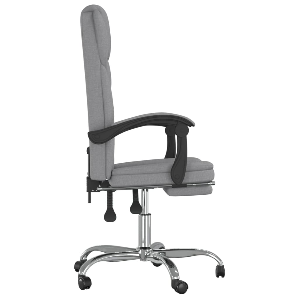 Reclining Office Chair Light Grey Fabric