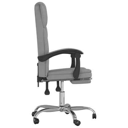 Reclining Office Chair Light Grey Fabric