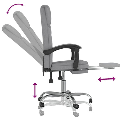 Reclining Office Chair Light Grey Fabric