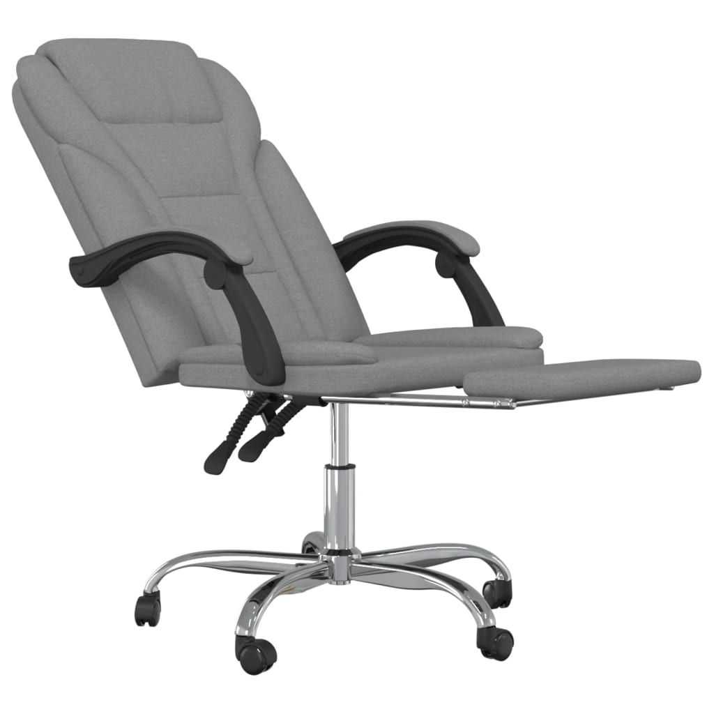 Reclining Office Chair Light Grey Fabric