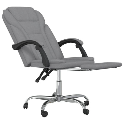 Reclining Office Chair Light Grey Fabric