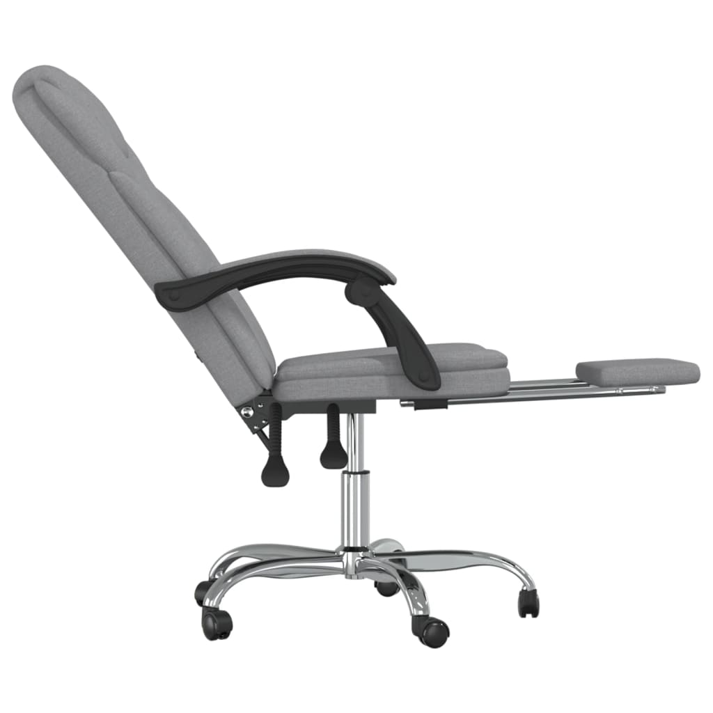 Reclining Office Chair Light Grey Fabric