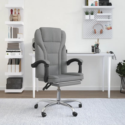 Reclining Office Chair Light Grey Fabric