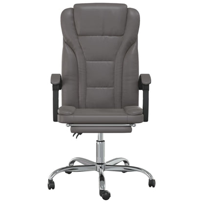Reclining Office Chair Grey Faux Leather
