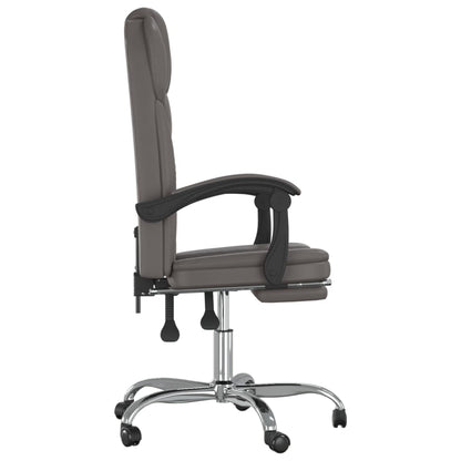 Reclining Office Chair Grey Faux Leather