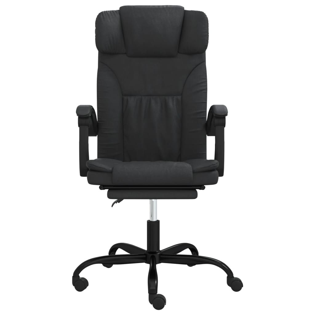 Reclining Office Chair Black Faux Leather