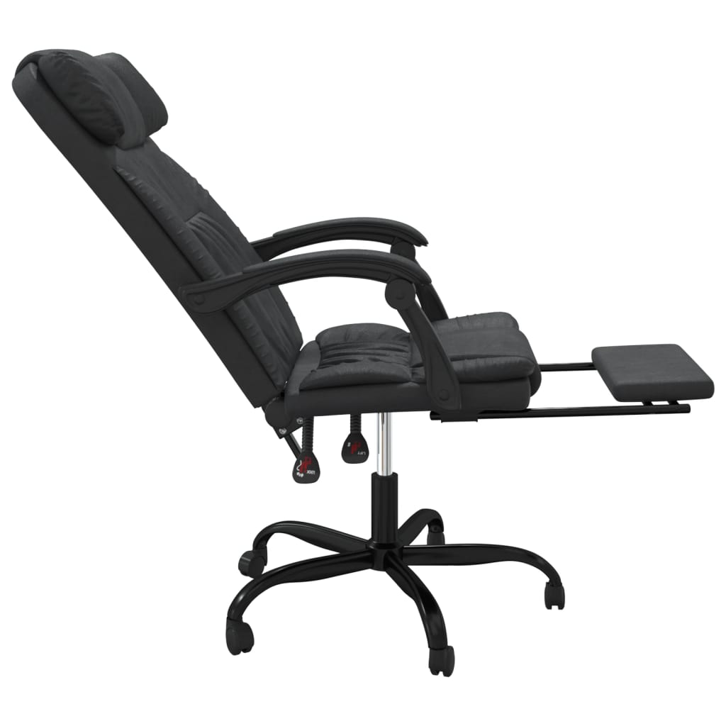 Reclining Office Chair Black Faux Leather