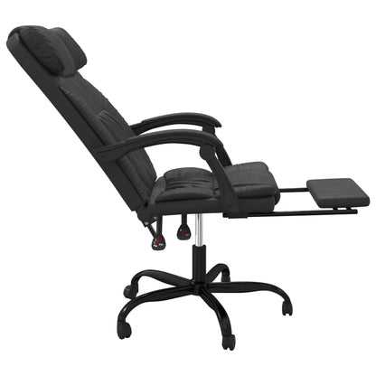 Reclining Office Chair Black Faux Leather