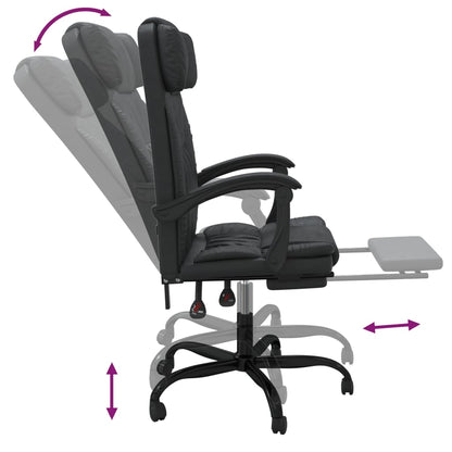 Reclining Office Chair Black Faux Leather