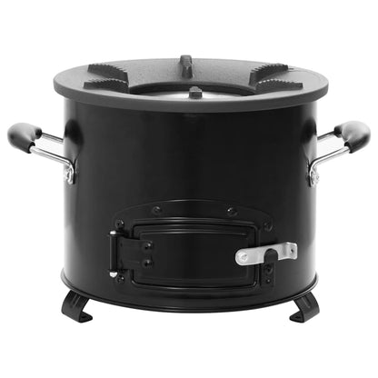 Camping Wood Stove Black 36x26x22.5 cm Metal