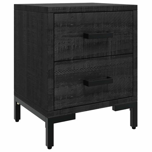 Bedside Cabinet Black 36x30x45 cm Solid Pinewood