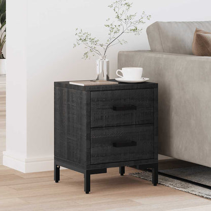 Bedside Cabinet Black 36x30x45 cm Solid Pinewood