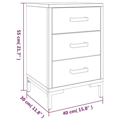 Bedside Cabinet Brown 36x30x54 cm Solid Pinewood