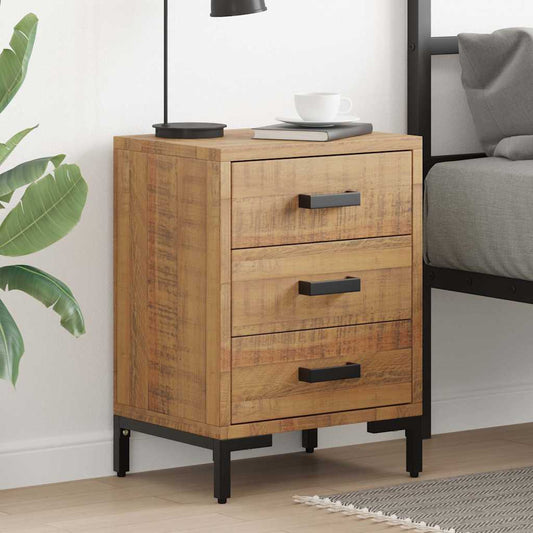 349913 vidaXL Bedside Cabinet Brown 40x30x55 cm Solid Pinewood