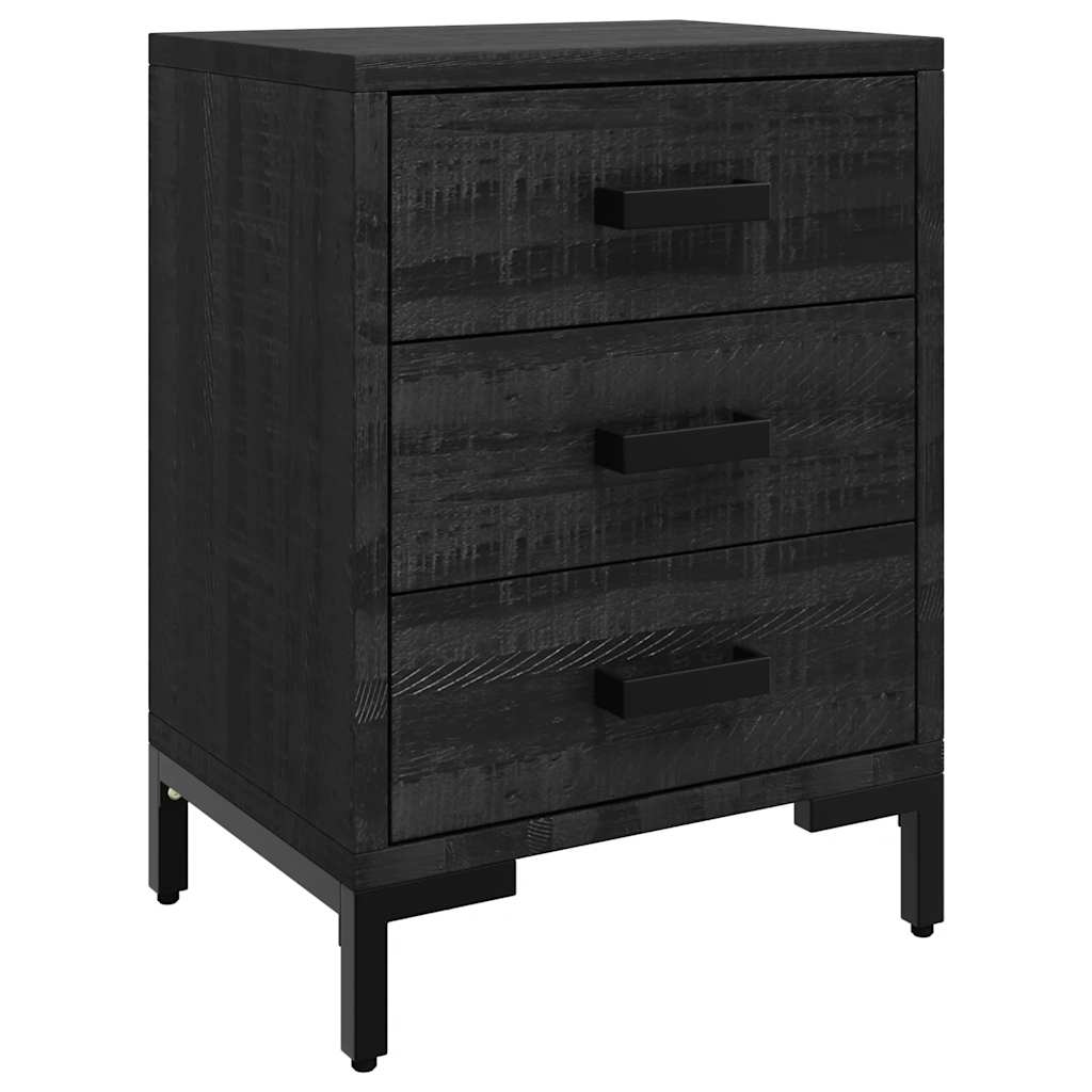 Bedside Cabinet Black 36x30x54 cm Solid Pinewood