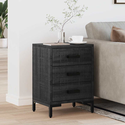 Bedside Cabinet Black 36x30x54 cm Solid Pinewood