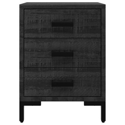 Bedside Cabinet Black 36x30x54 cm Solid Pinewood