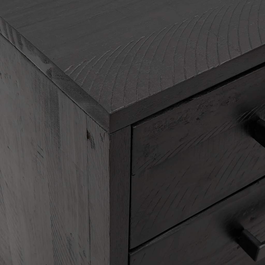 Bedside Cabinet Black 36x30x54 cm Solid Pinewood