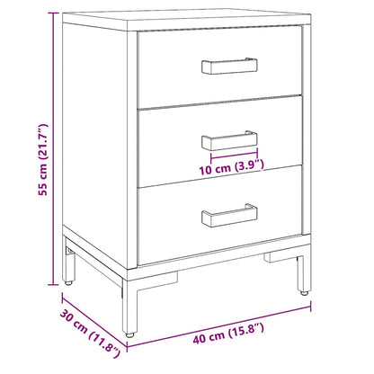 Bedside Cabinet Black 36x30x54 cm Solid Pinewood