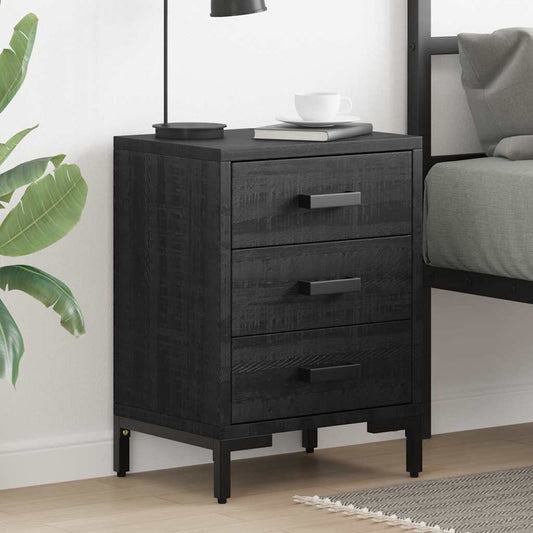 Bedside Cabinet Black 36x30x54 cm Solid Pinewood